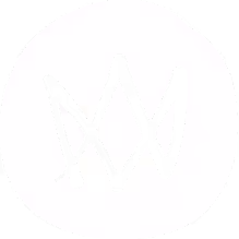 Abstract black geometric design resembling interwoven angular lines on a white circular background.